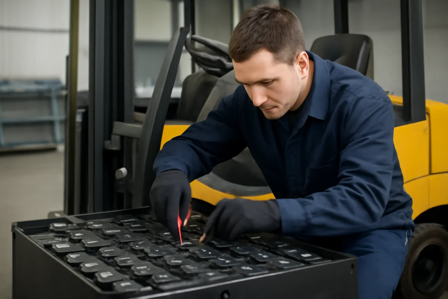 battery service at Russell Forklift