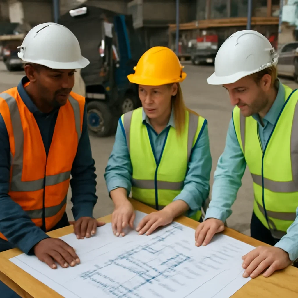 forklift planning being reviewed during equipment planning