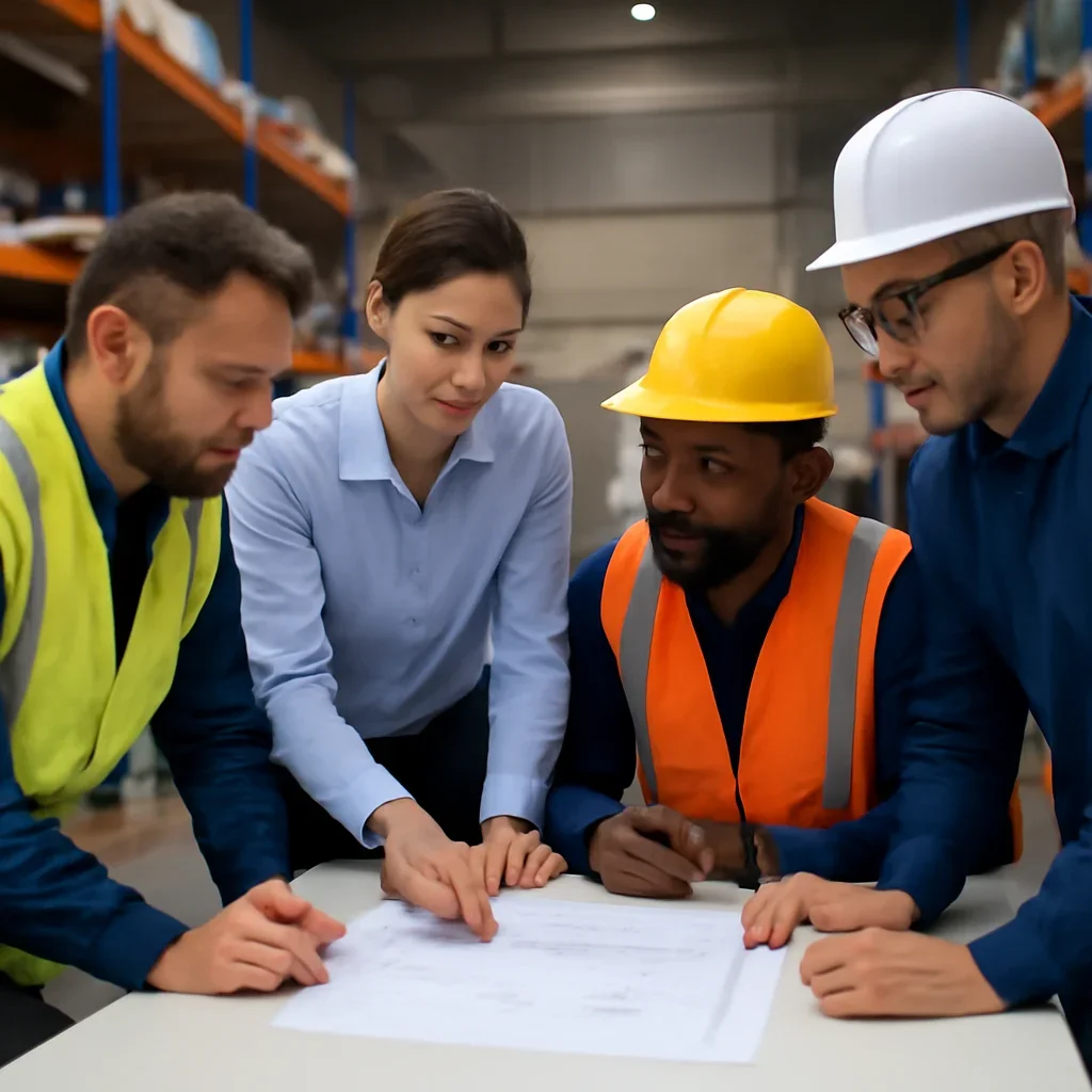 project planning being reviewed during equipment planning