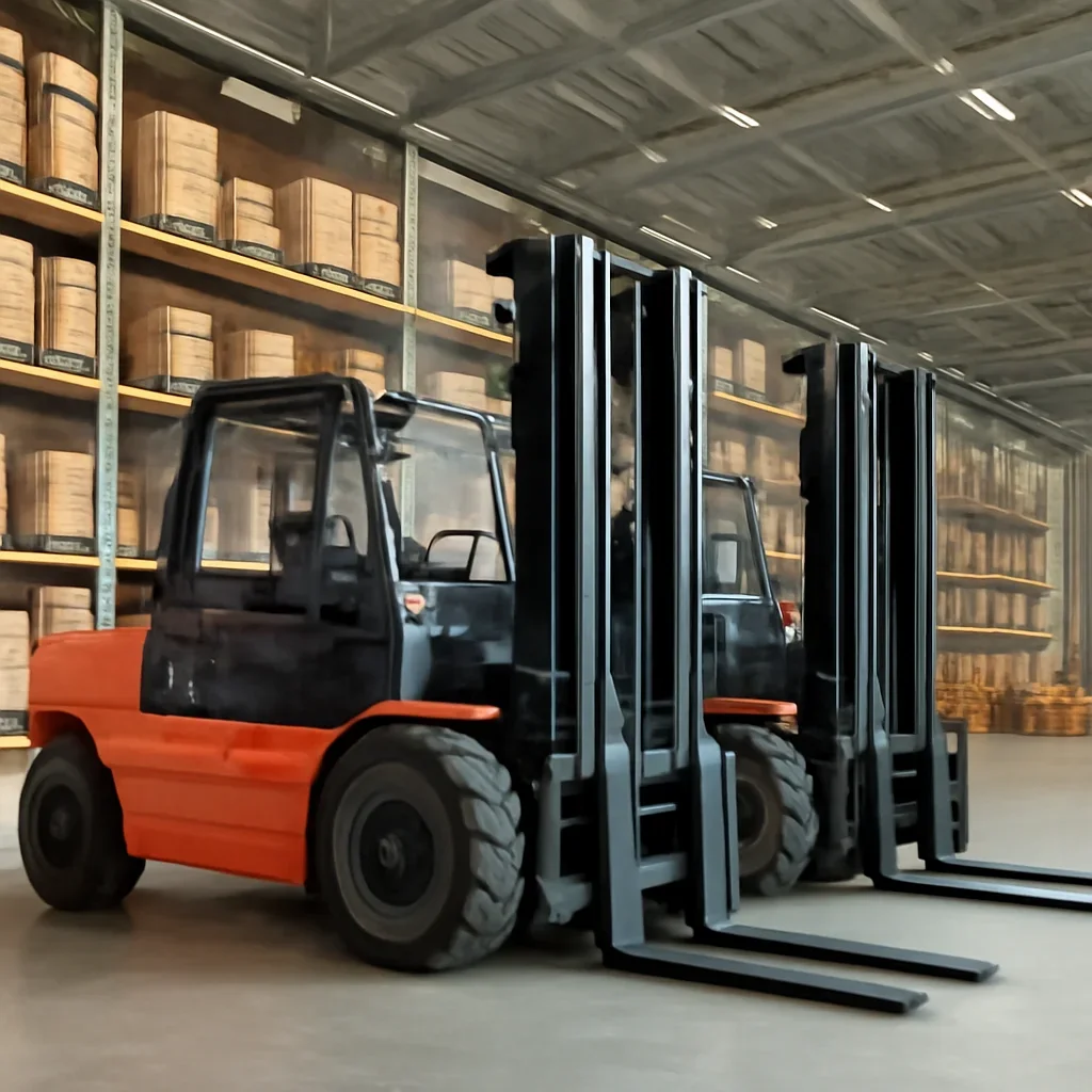 high capacity forklifts prepared for a material handling operation