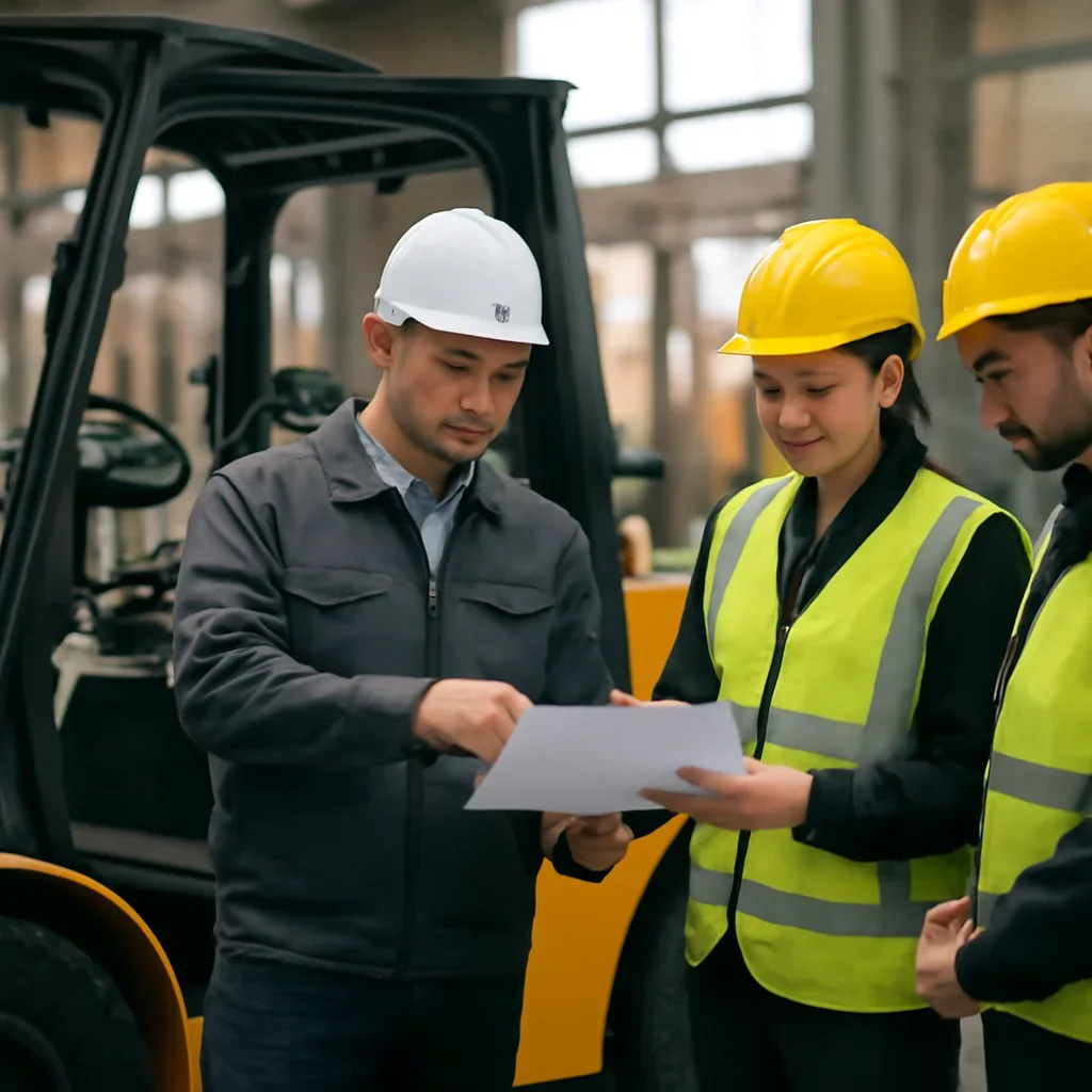 forklift service being reviewed during equipment planning