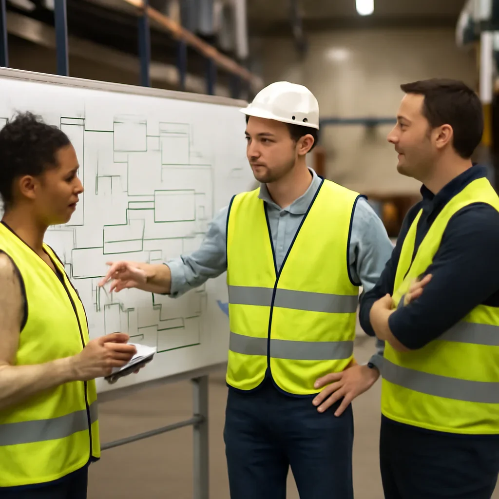 workflow coordination being reviewed during equipment planning