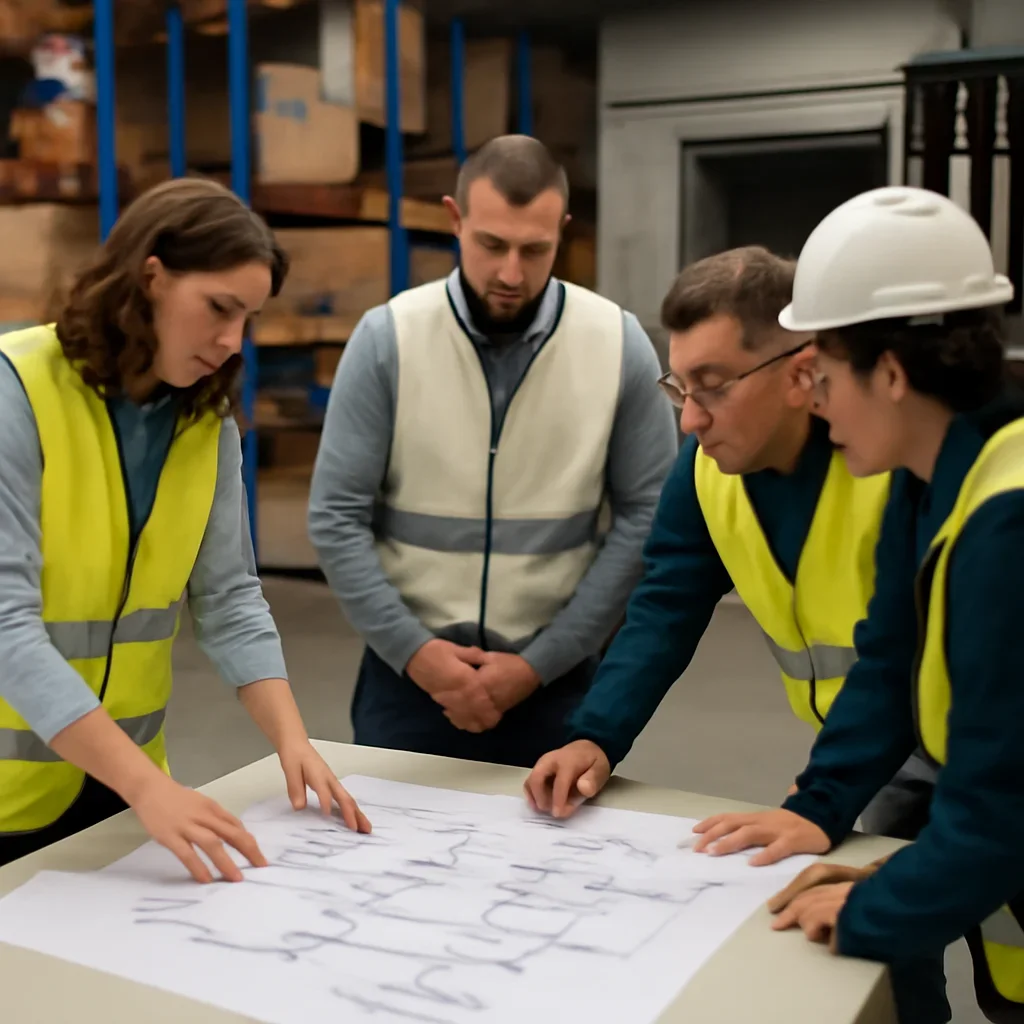 workflow coordination being reviewed during equipment planning