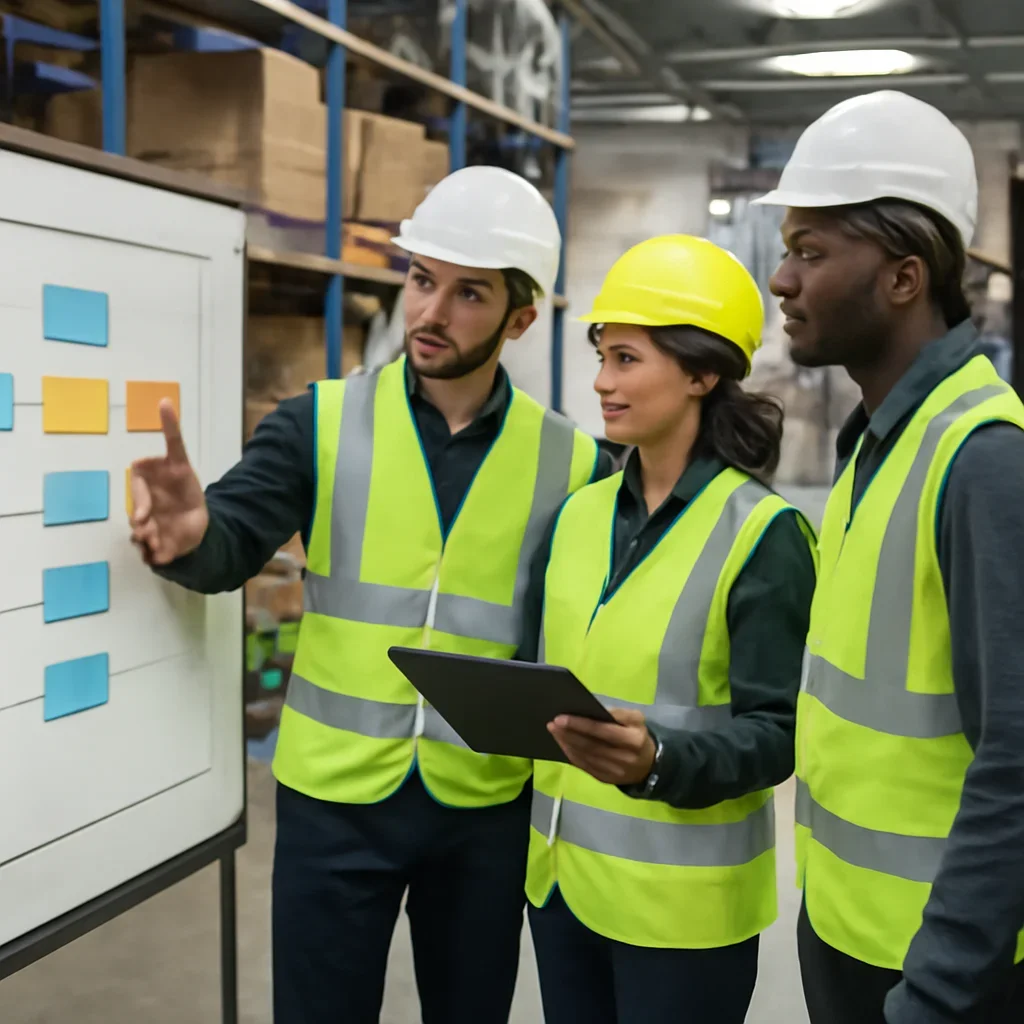 workflow coordination being reviewed during equipment planning