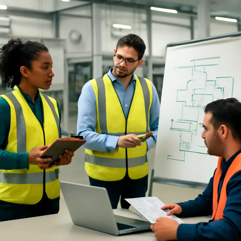 workflow coordination being reviewed during equipment planning