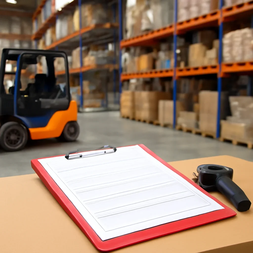 service request prepared for a material handling operation