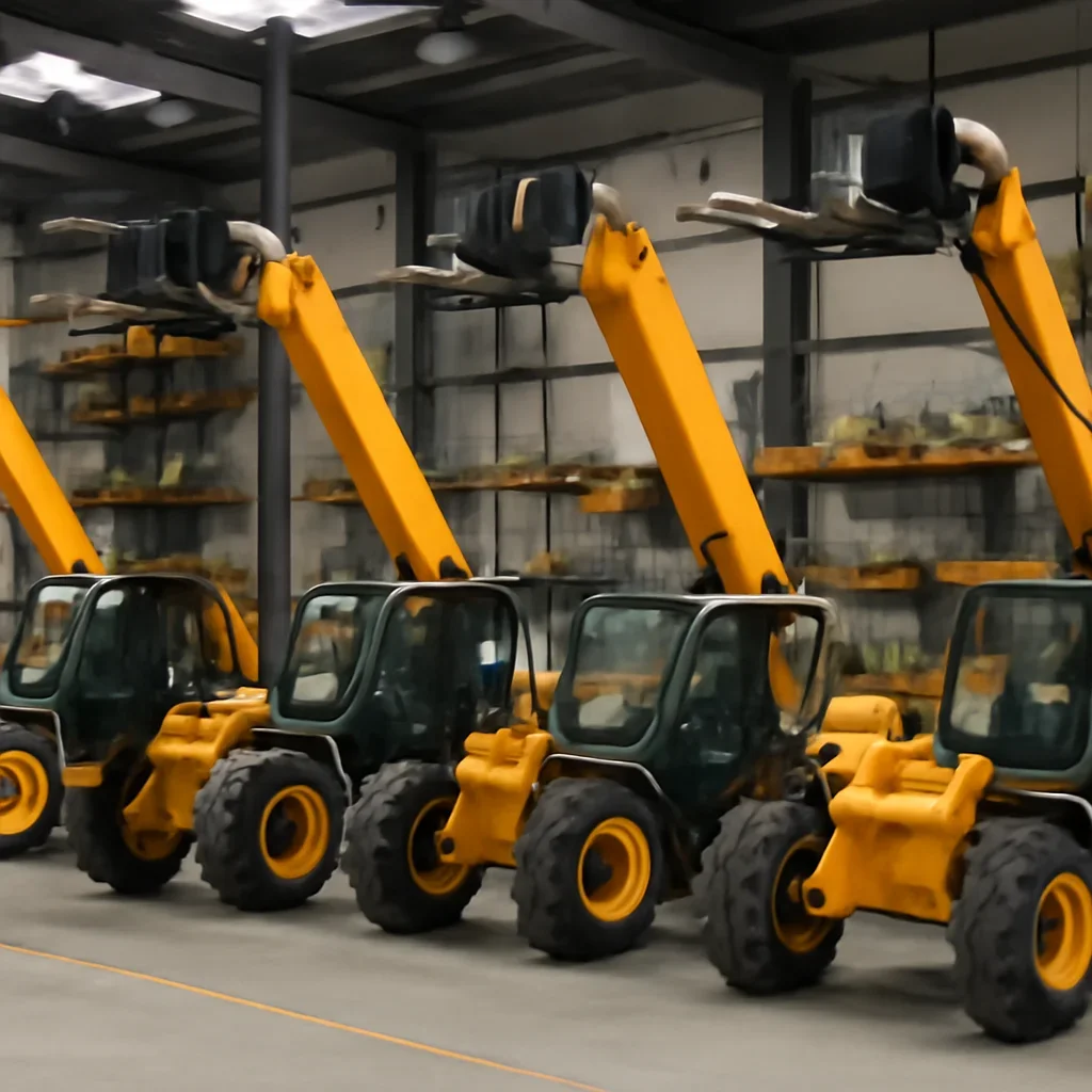 telehandlers prepared for a material handling operation